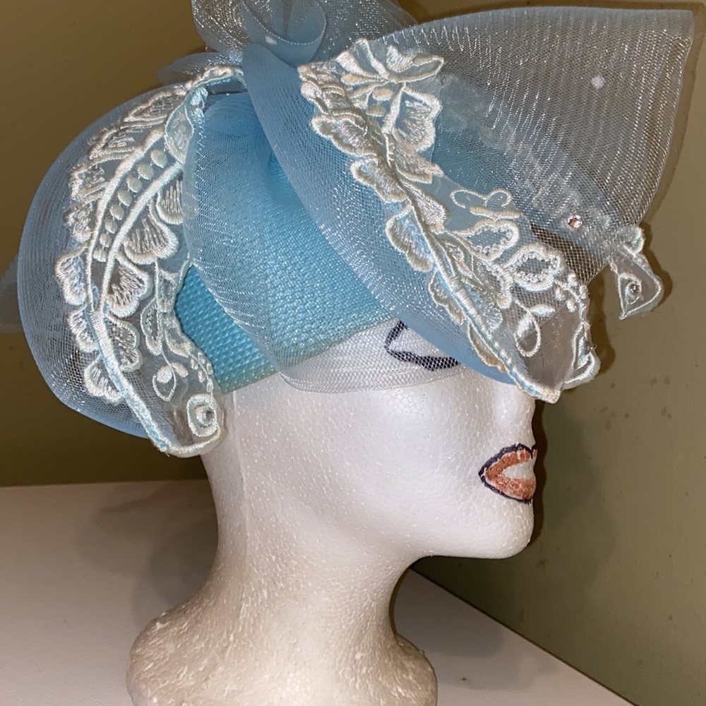 Beautiful Baby Blue Church Dress Hat